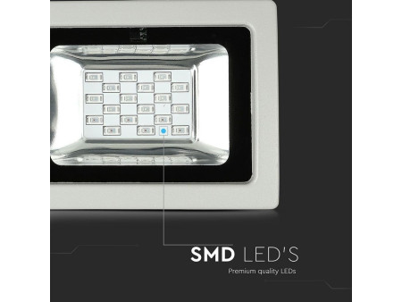 SKU 5895 VT-4711 V-TAC Faro LED SMD 10W con Telecomando IR Grigio RGB IP65