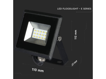SKU 5940 VT-4011 V-TAC Faro LED SMD 10W E-Series Nero 3000K IP65