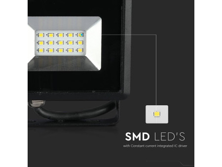 SKU 5941 VT-4011V-TAC Faro LED SMD 10W E-Series Nero 4000K IP65