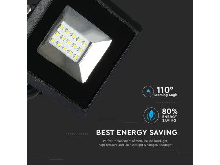 SKU 5941 VT-4011V-TAC Faro LED SMD 10W E-Series Nero 4000K IP65