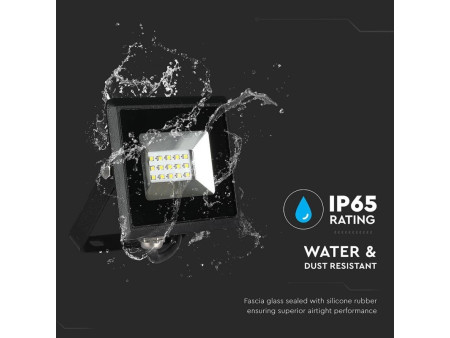 SKU 5940 VT-4011 V-TAC Faro LED SMD 10W E-Series Nero 3000K IP65