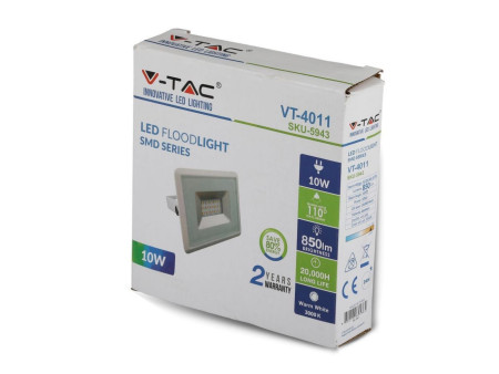 SKU 5945 VT-4011 V-TAC Faro LED SMD 10W E-Series Bianco 6400K IP65