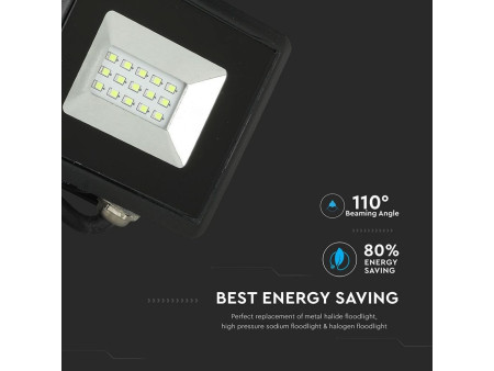 SKU 5989 VT-4011 V-TAC Faro LED SMD 10W E-Series Nero Luce Rosso IP65