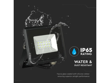 SKU 5990 VT-4011 V-TAC Faro LED SMD 10W E-Series Nero Luce Blu IP65