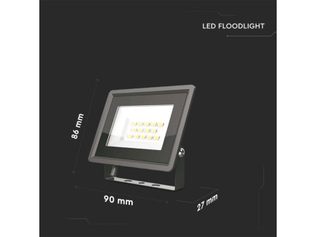 SKU 6727 VT-4914-B V-TAC Faro LED SMD 10W F-Series Driver Integrato Nero 3000K IP65