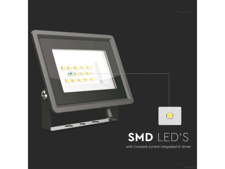 SKU 6728 VT-4914-B V-TAC Faro LED SMD 10W F-Series Driver Integrato Nero 4000K IP65