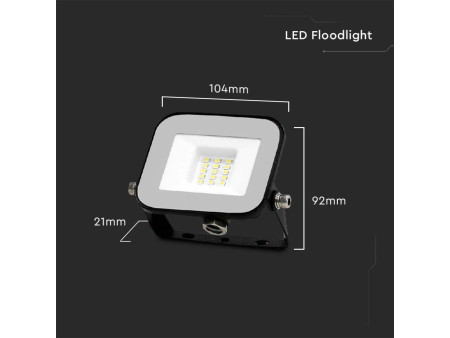 SKU 9898 VT-44010 V-TAC PRO Faro LED SMD Chip Samsung 10W PRO-S Grigio 3000K IP65