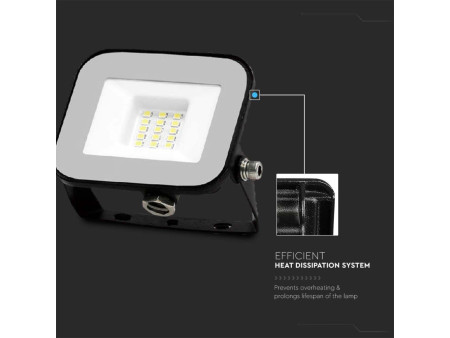 SKU 9898 VT-44010 V-TAC PRO Faro LED SMD Chip Samsung 10W PRO-S Grigio 3000K IP65