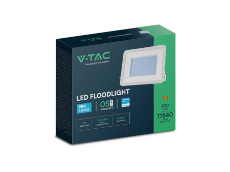 SKU 10030 VT-44206 V-TAC PRO Faro LED SMD Chip Samsung 200W Bianco 6500K IP65