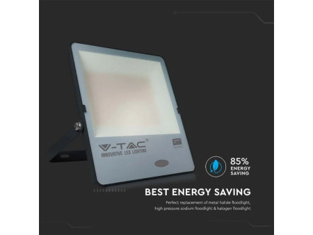 SKU 20183 VT-272 V-TAC PRO Faro LED SMD Chip Samsung 200W 100LM/W con Sensore Crepuscolare Nero 6500K IP65
