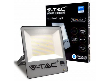 SKU 20410 VT-302 V-TAC PRO Faro LED SMD Chip Samsung 200W 137LM/W Nero 4000K IP65