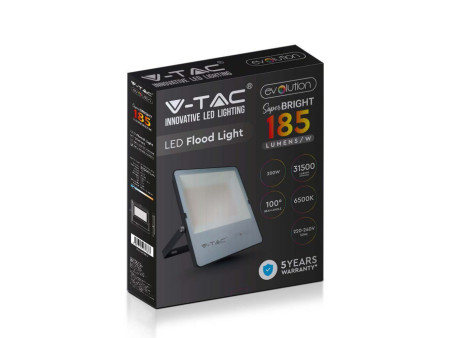 SKU 20457 VT-200185 V-TAC PRO Faro LED SMD Chip Samsung 200W 185LM/W Nero 4000K IP65