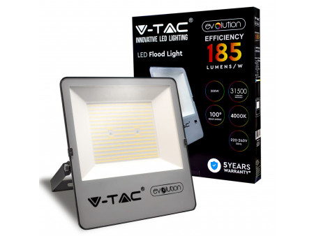 SKU 20457 VT-200185 V-TAC PRO Faro LED SMD Chip Samsung 200W 185LM/W Nero 4000K IP65