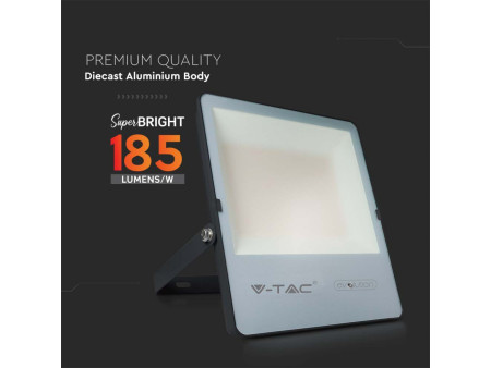 SKU 20458 VT-200185 V-TAC PRO Faro LED SMD Chip Samsung 200W 185LM/W Nero 6500K IP65