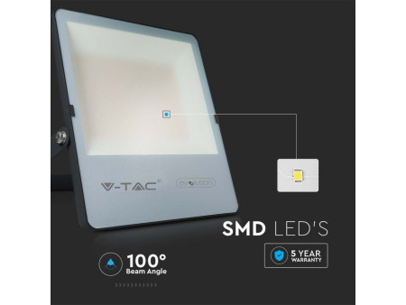 SKU 20457 VT-200185 V-TAC PRO Faro LED SMD Chip Samsung 200W 185LM/W Nero 4000K IP65