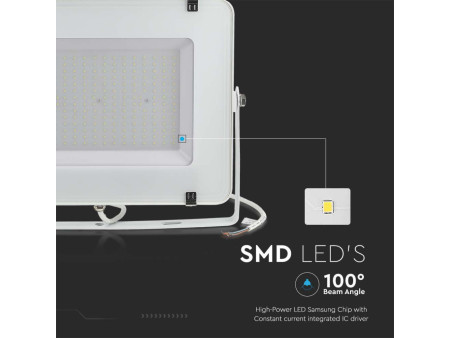 SKU 21421 VT-200 V-TAC PRO Faro LED SMD Chip Samsung 200W Cavo 1m Bianco 6500K IP65