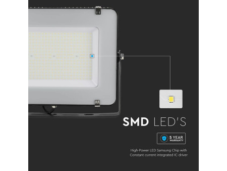 SKU 21779 VT-206 V-TAC PRO Faro LED SMD Chip Samsung 200W 120LM/W Nero 6400K IP65