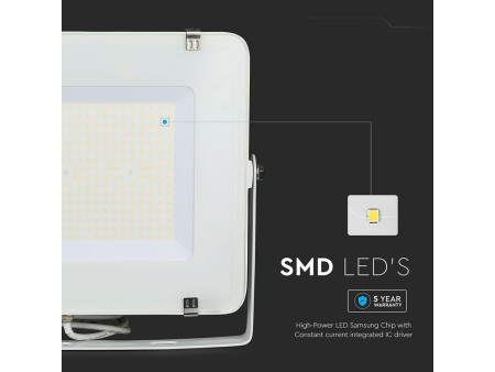 SKU 21787 VT-206-W V-TAC PRO Faro LED SMD Chip Samsung 200W 120LM/W Bianco 4000K