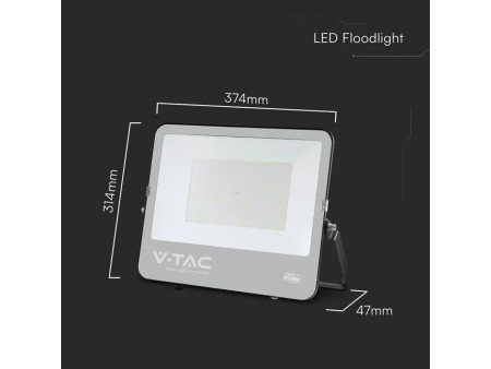 SKU 232206 VT-44201 V-TAC PRO Faro LED SMD Chip CREE 200W 135LM/W Slim Cavo 1m Nero 4000K IP65