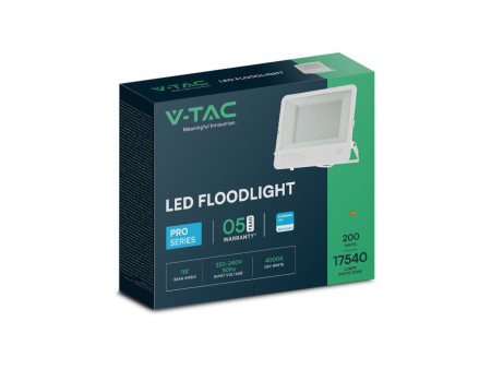 SKU 23603 VT-44204 V-TAC PRO Faro LED SMD Chip Samsung 200W Cavo 1m Bianco 6500K IP65
