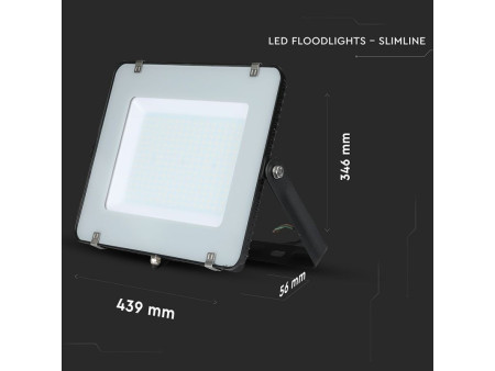 SKU 419 VT-200-B V-TAC PRO Faro LED SMD Chip Samsung 200W Nero 6400K IP65
