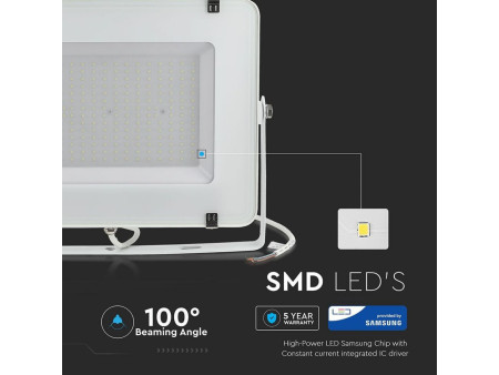 SKU 421 VT-200-W V-TAC PRO Faro LED SMD Chip Samsung 200W Bianco 6400K IP65