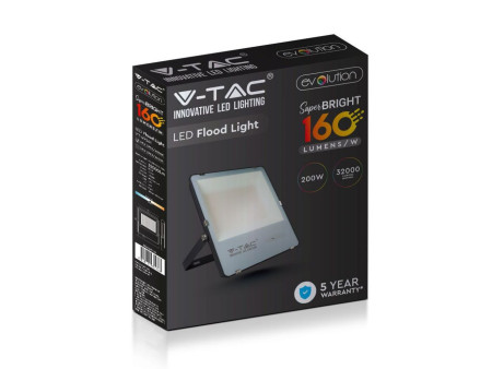 SKU 5922 VT-49261 V-TAC Faro LED SMD 200W 160LM/W Nero 4000K IP65