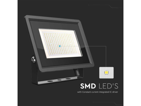 SKU 6733 VT-49204 V-TAC Faro LED SMD 200W F-Series con Driver IC Integrato Nero 4000K IP65