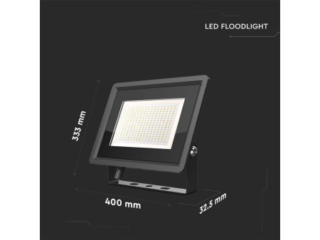 SKU 6734 VT-49204 V-TAC Faro LED SMD 200W F-Series con Driver IC Integrato Nero 6500K IP65