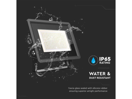 SKU 6734 VT-49204 V-TAC Faro LED SMD 200W F-Series con Driver IC Integrato Nero 6500K IP65