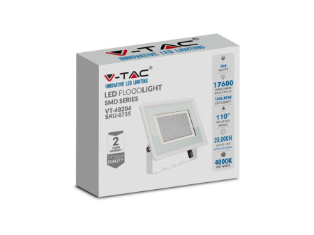 SKU 6736 VT-49204 V-TAC Faro LED SMD 200W F-Series con Driver IC Integrato Bianco 6500K IP65