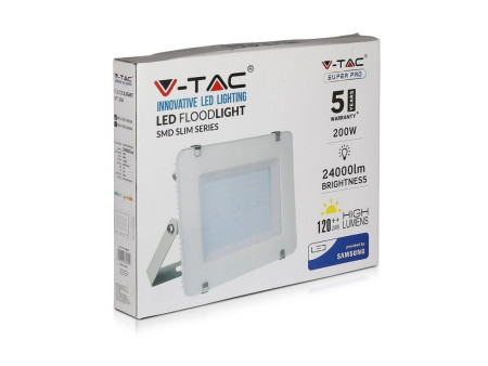SKU 788 VT-206-W V-TAC PRO Faro LED SMD Chip Samsung 200W 120LM/W Bianco 6400K IP65