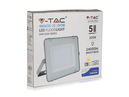 SKU 789 VT-206-G V-TAC PRO Faro LED SMD Chip Samsung 200W 120LM/W Grigio 4000K IP65