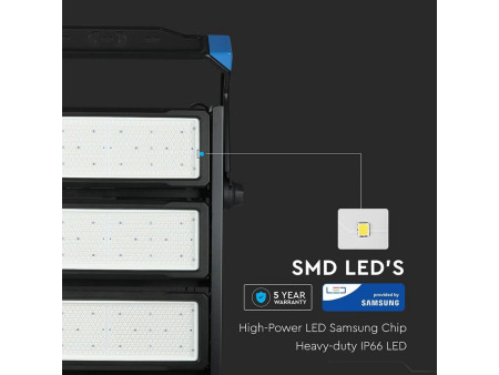 SKU 498 VT-1003D V-TAC PRO Faro LED SMD Chip Samsung 1000W 120LM/W Driver MeanWell Nero/Blu 120° 4000K IP65 Dimmerabile
