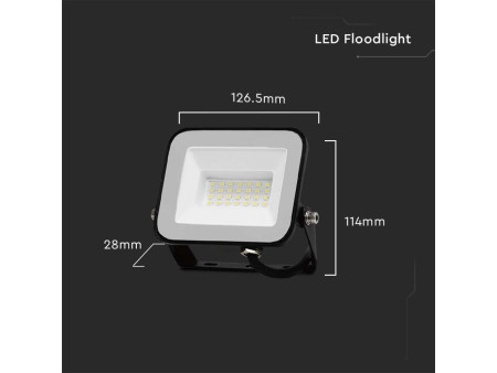 SKU 10015 VT-44020 V-TAC PRO Faro LED SMD Chip Samsung 20W Nero 4000K IP65