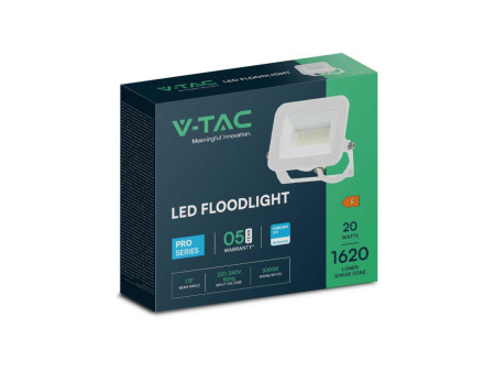 SKU 10018 VT-44020 V-TAC PRO Faro LED SMD Chip Samsung 20W Bianco 4000K IP65