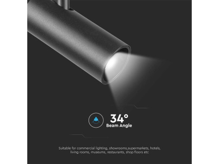 SKU 10256 VT-4221 V-TAC Faretto LED da Binario Magnetico 20W Colore Nero 6400K IP20 CRI90