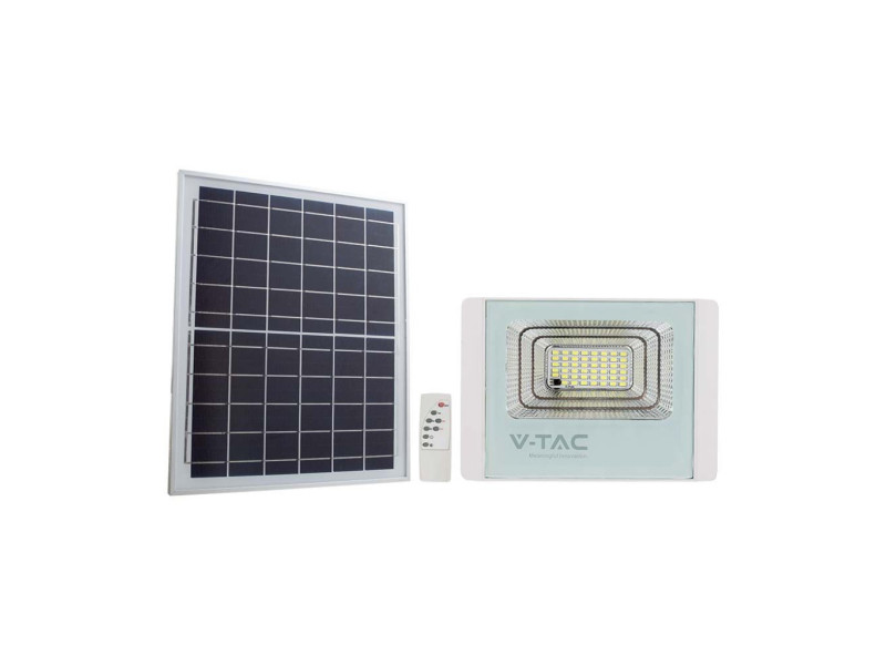 SKU 10408 VT-60W V-TAC Faro LED Solare 20W con Telecomando Bianco 4000K