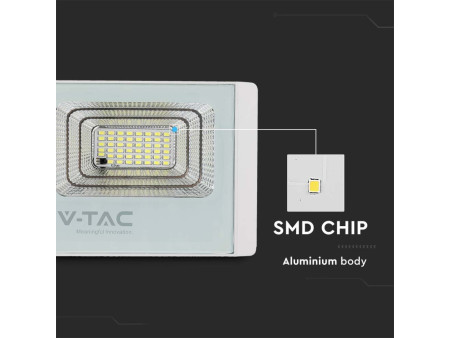 SKU 10408 VT-60W V-TAC Faro LED Solare 20W con Telecomando Bianco 4000K