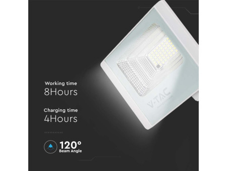 SKU 10409 VT-60W V-TAC Faro LED Solare 20W con Telecomando Bianco 6400K