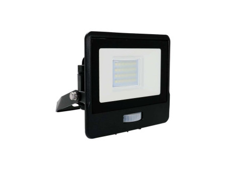 SKU 20261 VT-128S V-TAC PRO Faro LED SMD Chip Samsung 20W con Sensore PIR Nero 6500K IP65