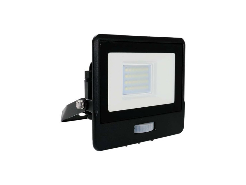 SKU 20259 VT-128S-B V-TAC PRO Faro LED SMD Chip Samsung 20W con Sensore PIR Nero 3000K IP65