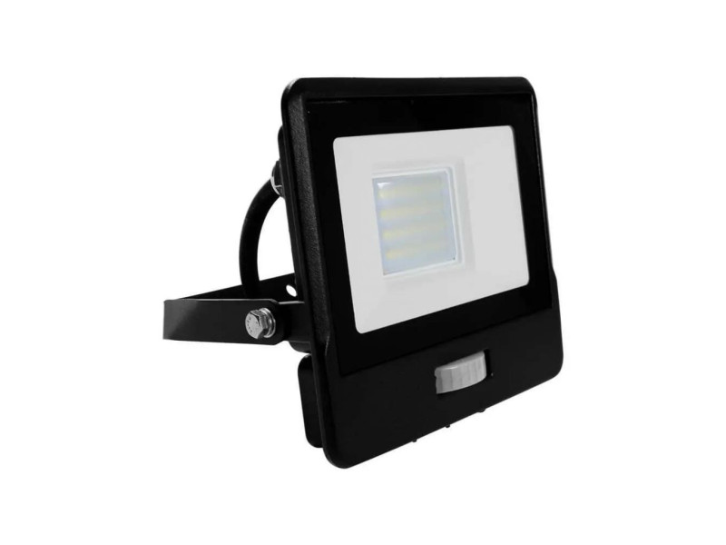 SKU 20283 VT-128S-1 V-TAC PRO Faro LED SMD Chip Samsung 20W con Sensore PIR Cavo 1m Nero 3000K IP65