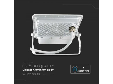 SKU 20295 VT-128S V-TAC PRO Faro LED SMD Chip Samsung 20W con Sensore PIR Cavo 1m Bianco 3000K IP65