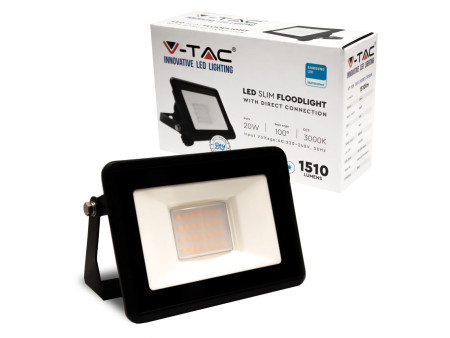 SKU 20307 VT-128 V-TAC PRO Faro LED SMD Chip Samsung 20W Nero 3000K IP65