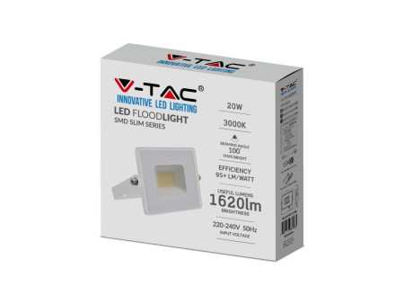 SKU 215950 VT-4021W V-TAC Faro LED SMD 20W E-Series G2 Bianco 4000K IP65
