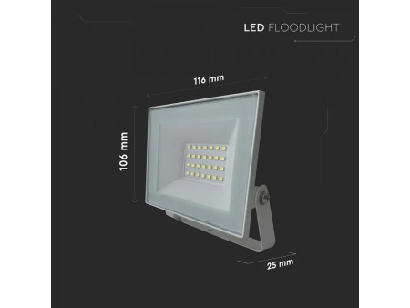 SKU 23983 VT-44022 V-TAC Faro LED SMD 20W Slim E-Series con Driver Integrato Bianco 4000K IP65