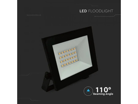 SKU 23986 VT-44022 V-TAC Faro LED SMD 20W Slim E-Series con Driver Integrato Nero 6500K IP65