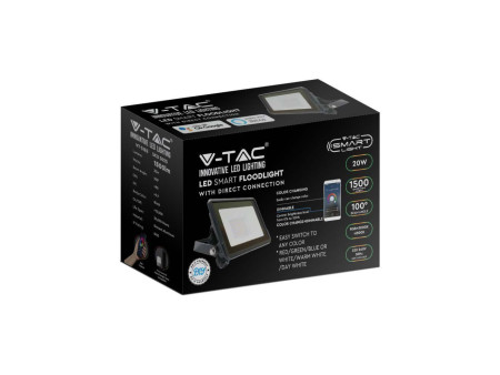 SKU 3025 VT-5182 V-TAC Faro LED 20W Compatibile con Google Home e Amazon Alexa Tramite App V-Tac Smart RGB + 3000K + 6500K