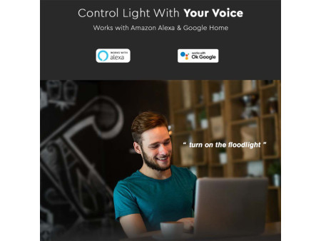 SKU 3025 VT-5182 V-TAC Faro LED 20W Compatibile con Google Home e Amazon Alexa Tramite App V-Tac Smart RGB + 3000K + 6500K